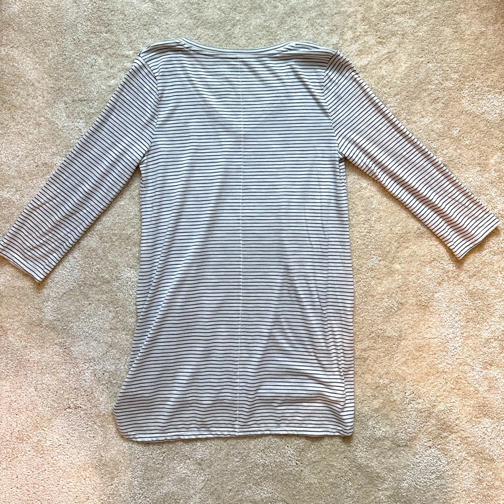 Sonoma tunic shirt, black and white stripe size M